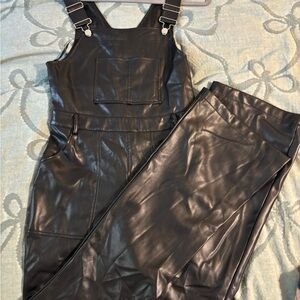 7 For All Mankind Leather Overalls Brand New With Tags